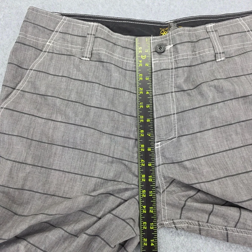 O'Neill Hybrid Board‎ Shorts Men's Size 40 Gray Stripe Stretch Performance Swim